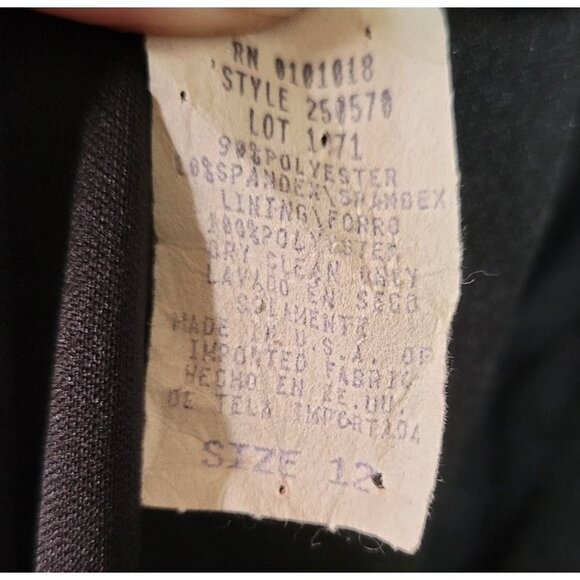 Vintage Y2K 90s Women's sz 12 Black Velvet Slip Dress Evening Gown Whimsygoth Rh - Picture 8 of 8